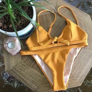Super Cute Yellow Two Piece Bikini